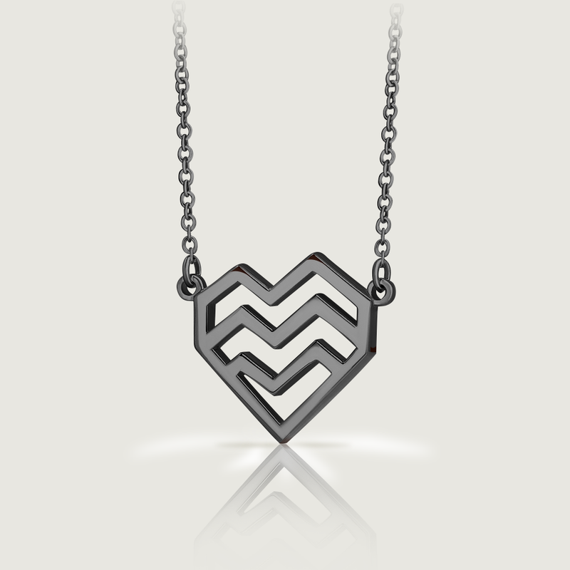 Black Silver Ararat Heart Necklace