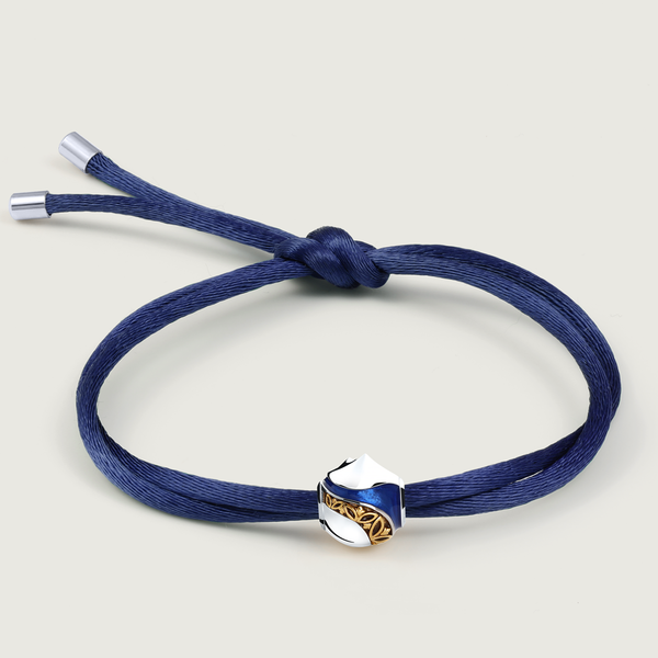 Navy Blue Silk Bracelet