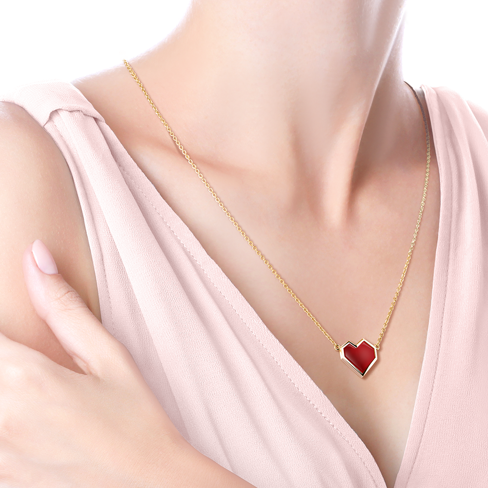 【WILHELMINA GARCIA】Gold Red Heart Necklace▲BTS着用 NECKLACES – Wilhelmina Garcia